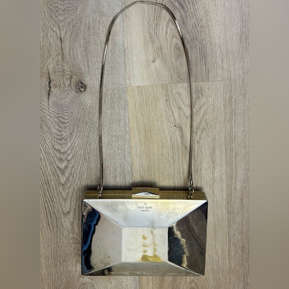 Kate Spade Madison Ave. Collection Emanuelle Gold Metal Mirror Clutch - Picture 1 of 16